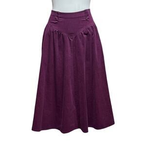 Sheplers Vintage Corduroy Western Prairie Skirt Burgundy 9